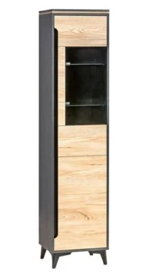 Feldmann-Wohnen Vitrine Standvitrine Gapi 47cm 2-türig Farbe Wählbar