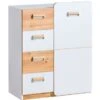 Feldmann-Wohnen Highboard Kommode Loreto 80x40x99,5cm 1-türig Farbe Wählbar