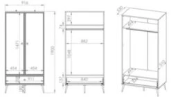 Feldmann-Wohnen Kleiderschrank Goldin Garderobenschrank 92x53x190cm 2-türig Mit 1 Schublade 9 Feldmann-Wohnen Kleiderschrank Goldin Garderobenschrank 92x53x190cm 2-türig Mit 1 Schublade -Komar Verkäufe 29576639 04