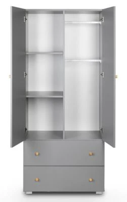 Feldmann-Wohnen Kleiderschrank Pauline Drehtürenschrank 80cm 2-türig Mit 2 Schubladen 3 Feldmann-Wohnen Kleiderschrank Pauline Drehtürenschrank 80cm 2-türig Mit 2 Schubladen – Bild 3