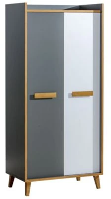 Feldmann-Wohnen Kleiderschrank Stauraumschrank Viso 90x55x195cm 2-türig