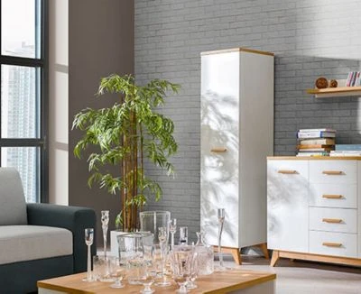 Feldmann-Wohnen Stauraumschrank Kleiderschrank Seven 45x52x185cm 1-türig 2 Feldmann-Wohnen Stauraumschrank Kleiderschrank Seven 45x52x185cm 1-türig – Bild 2