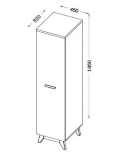 Feldmann-Wohnen Stauraumschrank Kleiderschrank Seven 45x52x185cm 1-türig 6 Feldmann-Wohnen Stauraumschrank Kleiderschrank Seven 45x52x185cm 1-türig -Komar Verkäufe 29576910 03