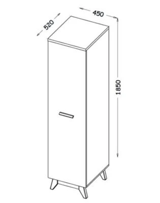 Feldmann-Wohnen Stauraumschrank Kleiderschrank Seven 45x52x185cm 1-türig 3 Feldmann-Wohnen Stauraumschrank Kleiderschrank Seven 45x52x185cm 1-türig – Bild 3