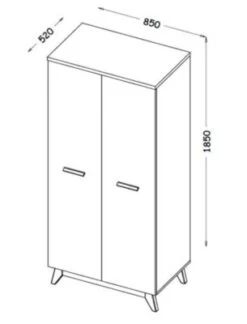 Feldmann-Wohnen Kleiderschrank Stauraumschrank Seven 85x52x185cm 2-türig -Komar Verkäufe 29576979 03