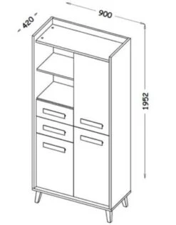 Feldmann-Wohnen Stauraumschrank Aktenschrank Viso 90x56x195cm 3-türig -Komar Verkäufe 29576993 03