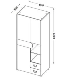 Feldmann-Wohnen Kleiderschrank Stauraumschrank Carina 80cm 2-türig Mit 2 Schubladen -Komar Verkäufe 29577146 03