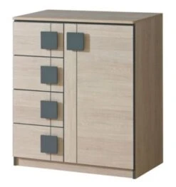 Feldmann-Wohnen Kommode Schubladenkommode Gami 80x40x95,5cm 1-türig Farbe Wählbar