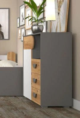 Feldmann-Wohnen Kommode Anrichte Carina 80cm 1-türig Mit 3 Schubladen 2 Feldmann-Wohnen Kommode Anrichte Carina 80cm 1-türig Mit 3 Schubladen – Bild 2