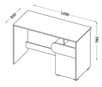 Feldmann-Wohnen Schreibtisch Computertisch Carina 120cm 1-türig Mit 2 Offenen Fächern 3 Feldmann-Wohnen Schreibtisch Computertisch Carina 120cm 1-türig Mit 2 Offenen Fächern – Bild 3