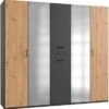 Wimex Kleiderschrank Lima 225x58x208cm 4-türig Mit Spiegel Und Mit Apothekerauszügen