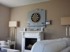WDS Wooden Dartboard Surround - MIT Tablet-Halter | PREMIUM Dart Wandschutz|Catchring|Backboard