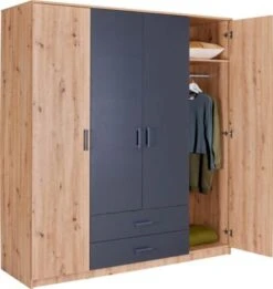 Inter Link Kleiderschrank 4 Türen Und Eiche Artisan Nachbildung, Anthrazit 8 Inter Link Kleiderschrank 4 Türen Und Eiche Artisan Nachbildung, Anthrazit -Komar Verkäufe 29758572 03