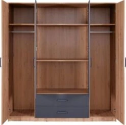 Inter Link Kleiderschrank 4 Türen Und Eiche Artisan Nachbildung, Anthrazit 9 Inter Link Kleiderschrank 4 Türen Und Eiche Artisan Nachbildung, Anthrazit -Komar Verkäufe 29758572 04