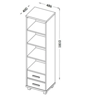 Feldmann-Wohnen Bücherregal Standregal Alana 48x40x181cm Mit 2 Schubladen Und 4 Offenen Fächern 3 Feldmann-Wohnen Bücherregal Standregal Alana 48x40x181cm Mit 2 Schubladen Und 4 Offenen Fächern – Bild 3