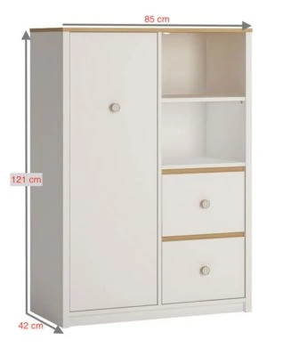 Feldmann-Wohnen Bücherregal Standregal Globo 85x42x121cm 1-türig Mit 2 Schubladen 3 Feldmann-Wohnen Bücherregal Standregal Globo 85x42x121cm 1-türig Mit 2 Schubladen – Bild 3