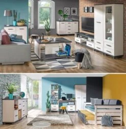 Feldmann-Wohnen Kommode Sideboard Alana 90x40x91cm Kiefer Massiv 2-türig Mit 2 Offenen Fächern -Komar Verkäufe 29801866 03