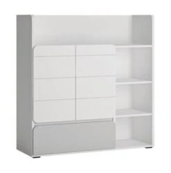 Feldmann-Wohnen Bücherregal Regalschrank Albi 114x41x117cm Grifflos 2-türig