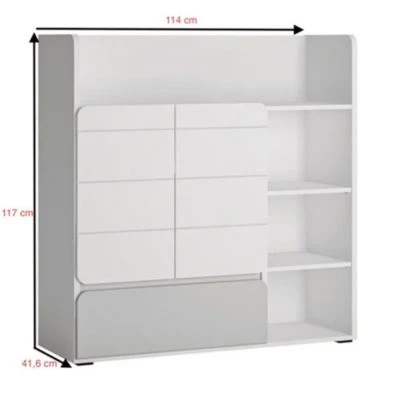 Feldmann-Wohnen Bücherregal Regalschrank Albi 114x41x117cm Grifflos 2-türig 2 Feldmann-Wohnen Bücherregal Regalschrank Albi 114x41x117cm Grifflos 2-türig – Bild 2