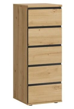 Feldmann-Wohnen Schubladenkommode Naxos Kommode 40x40x106cm Mit 5 Schubladen