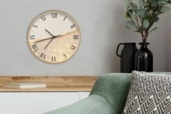 MuchoWow Wanduhr 30 Cm - Funkuhr - Lautlos - Uhr - Marmor - Gold -Komar Verkäufe 29827024 04