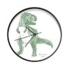 MuchoWow Wanduhr 30 Cm - Funkuhr - Lautlos - Kinderzimmer - Tyrannosaurus Rex - Dino