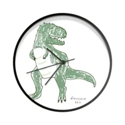 MuchoWow Wanduhr 30 Cm - Funkuhr - Lautlos - Kinderzimmer - Tyrannosaurus Rex - Dino
