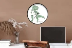 MuchoWow Wanduhr 30 Cm - Funkuhr - Lautlos - Kinderzimmer - Tyrannosaurus Rex - Dino -Komar Verkäufe 29827652 05