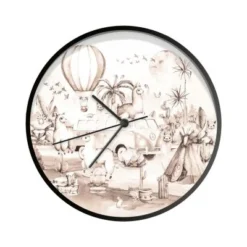 MuchoWow Wanduhr 30 Cm - Funkuhr - Lautlos - Kinder - Alpaka - Tiere