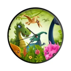 MuchoWow Wanduhr 30 Cm - Funkuhr - Lautlos - Din - Tiere - Dschungel - Illustration