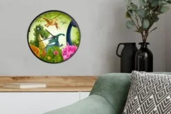 MuchoWow Wanduhr 30 Cm - Funkuhr - Lautlos - Din - Tiere - Dschungel - Illustration -Komar Verkäufe 29829128 04