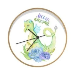 MuchoWow Wanduhr 30 Cm - Funkuhr - Lautlos - Dinosaurier - Kinderzimmer - Flügel