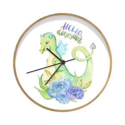 MuchoWow Wanduhr 30 Cm - Funkuhr - Lautlos - Dinosaurier - Kinderzimmer - Flügel 1 MuchoWow Wanduhr 30 Cm - Funkuhr - Lautlos - Dinosaurier - Kinderzimmer - Flügel
