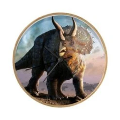 MuchoWow Wanduhr 30 Cm - Funkuhr - Lautlos - Dino - Geschichte - Triceratops