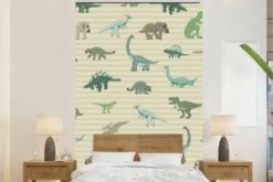 MuchoWow Fototapete - Zimmer - Wandtapete - Dino - Braun - Grün - Kind -Komar Verkäufe 29864336 03
