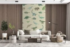 MuchoWow Fototapete - Zimmer - Wandtapete - Dino - Braun - Grün - Kind -Komar Verkäufe 29864336 04