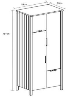 Feldmann-Wohnen Kleiderschrank Drehtürenschrank Tomo 89x55x187cm 3-türig Mit 1 Schublade -Komar Verkäufe 29874953 03