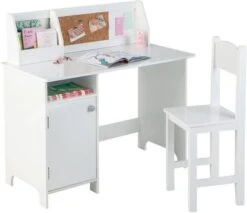 COSTWAY® Schreibtisch Mit Stuhl & Pinnwand & Bücherregal Ab 3 Jahren