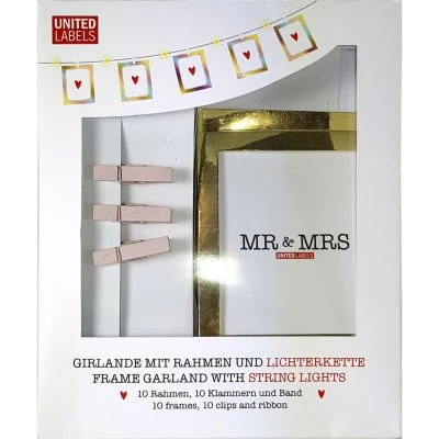 United Labels LITTLE ONES/MR Und MRS - Foto Girlande Mit LEDs, Klammern Und Goldfarbenen Rahmen Wandbilderrahmen 1 United Labels LITTLE ONES/MR Und MRS - Foto Girlande Mit LEDs, Klammern Und Goldfarbenen Rahmen Wandbilderrahmen
