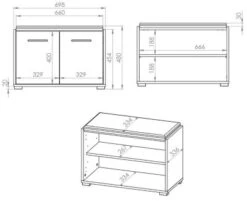 Feldmann-Wohnen Schuhbank Caro Sitzbank 70x34x48 Cm 2-türig -Komar Verkäufe 30076673 03