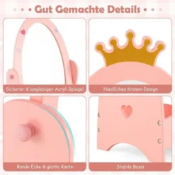 COSTWAY® Standspiegel Kinder Kosmetikspiegel Drehbar Mit Ablage -Komar Verkäufe 30169048 05