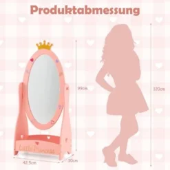 COSTWAY® Standspiegel Kinder Kosmetikspiegel Drehbar Mit Ablage -Komar Verkäufe 30169048 06