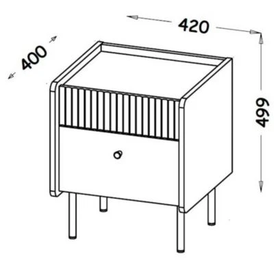Feldmann-Wohnen Nachtkonsole Nachtschrank Pereto 42x40x49cm 3 Feldmann-Wohnen Nachtkonsole Nachtschrank Pereto 42x40x49cm – Bild 3