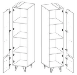 Feldmann-Wohnen Kleiderschrank Stauraumschrank Milenium 45cm 2-türig 7 Feldmann-Wohnen Kleiderschrank Stauraumschrank Milenium 45cm 2-türig -Komar Verkäufe 30464099 03