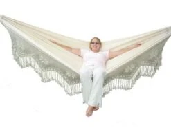 VIVERE Doppel Deluxe Cotton Hängematte Für 2 Personen Typ Brasilien Mit Haltegurten Natur -Komar Verkäufe 30594607 04