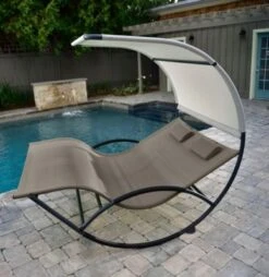 VIVERE Gartenliege Double Chaise Rocker Aluminium