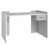 LOMADO® Schreibtisch Jugendzimmer Höhenverstellbar JOHANNESBURG-43 In Weiß Mit Light Grey, B/H/T: Ca. 124/77/70 Cm