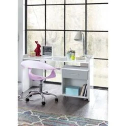 LOMADO® Schreibtisch Jugendzimmer Höhenverstellbar JOHANNESBURG-43 In Weiß Mit Light Grey, B/H/T: Ca. 124/77/70 Cm 6 LOMADO® Schreibtisch Jugendzimmer Höhenverstellbar JOHANNESBURG-43 In Weiß Mit Light Grey, B/H/T: Ca. 124/77/70 Cm -Komar Verkäufe 30595084 03