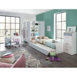 LOMADO® Schreibtisch Jugendzimmer Höhenverstellbar JOHANNESBURG-43 In Weiß Mit Light Grey, B/H/T: Ca. 124/77/70 Cm 7 LOMADO® Schreibtisch Jugendzimmer Höhenverstellbar JOHANNESBURG-43 In Weiß Mit Light Grey, B/H/T: Ca. 124/77/70 Cm -Komar Verkäufe 30595084 04