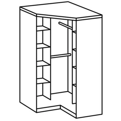 LOMADO® Jugendzimmer Eckkleiderschrank Mit 2 Türen JOHANNESBURG-43 In Eiche Nb. Mit Weiß, B/H/T: Ca. 95/199/95 Cm 2 LOMADO® Jugendzimmer Eckkleiderschrank Mit 2 Türen JOHANNESBURG-43 In Eiche Nb. Mit Weiß, B/H/T: Ca. 95/199/95 Cm – Bild 2